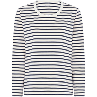 Frau - Panama t-shirt Dark navy stripe